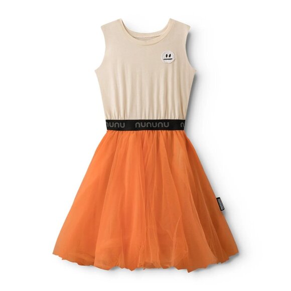 Nununu Smirks Tulle Dress in Natural Orange Sun - Picture 1 of 5